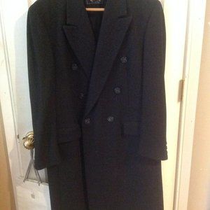 Burryberry Men's Full Length Double Breasted Wool Coat - Burberry Winter Coat